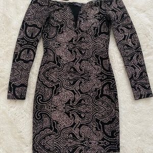 Off the shoulder glitter mini dress